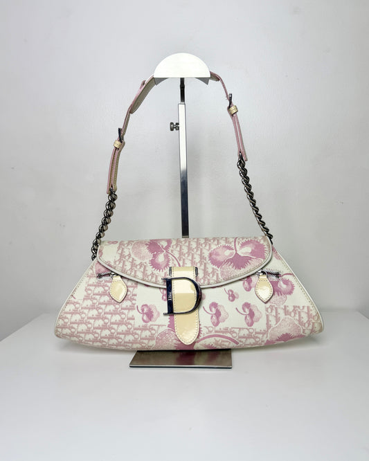 Christian Dior Cherry Blossom Chain Baguette Bag – Pink