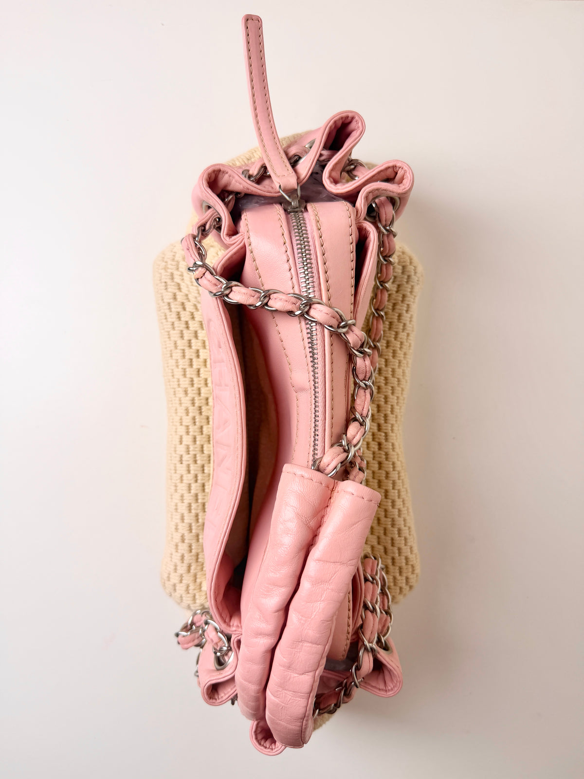 Chanel LAX Accordion Shoulder Bag – Pink & Cream Woven