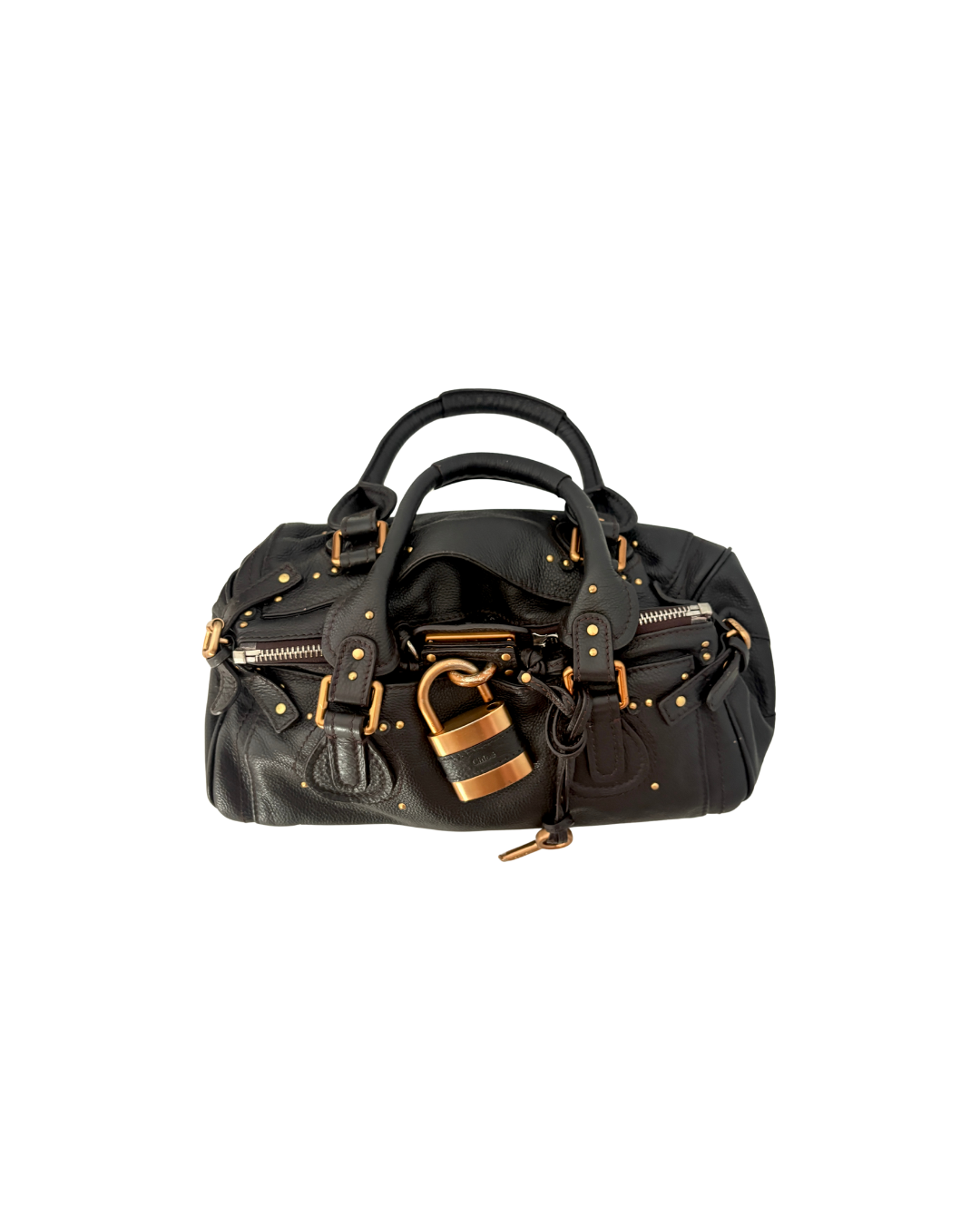 Chloe Paddington Dark Brown in Grained Leather Shoulder Bag