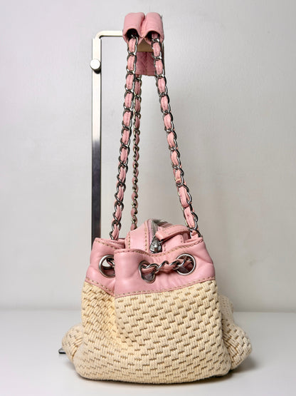 Chanel LAX Accordion Shoulder Bag – Pink & Cream Woven