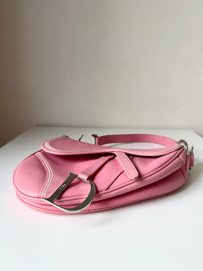AVAILABLE | Christian Dior Leather Saddle Bag – Pink