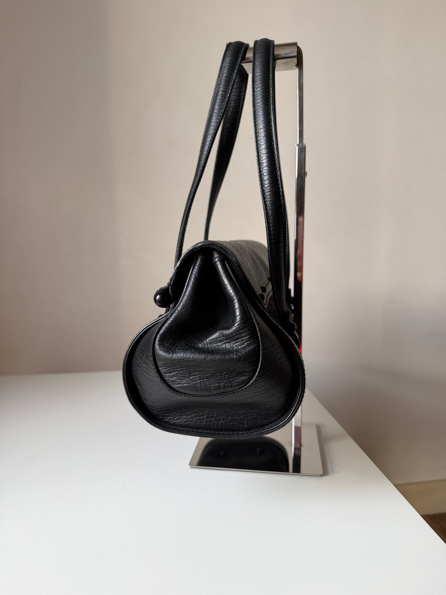 AVAILABLE | Gucci GG Canvas Bamboo Bullet Medium – Black