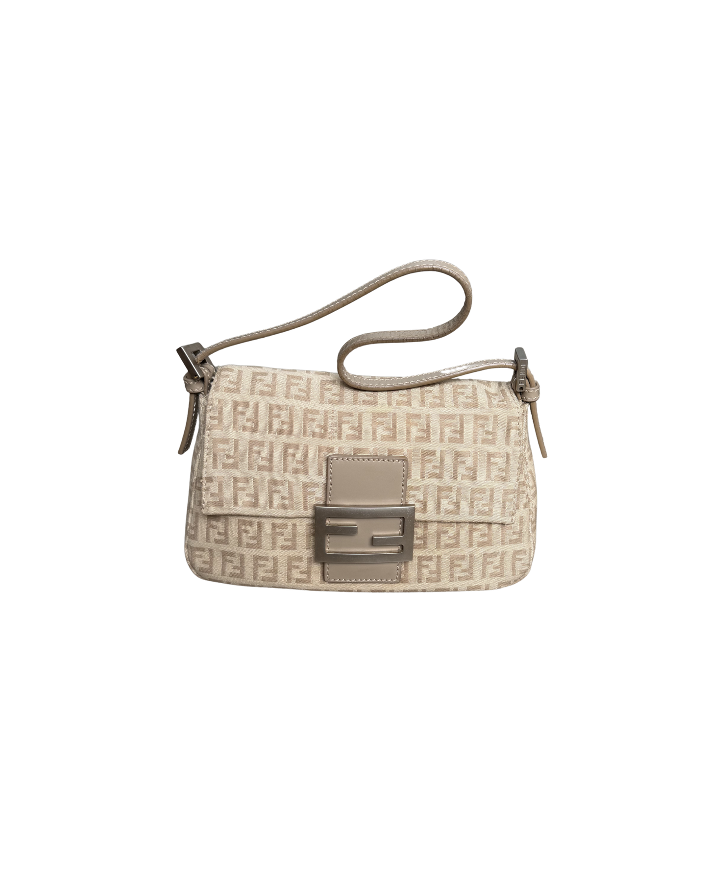 Fendi Beige Monogram Mini Baguette