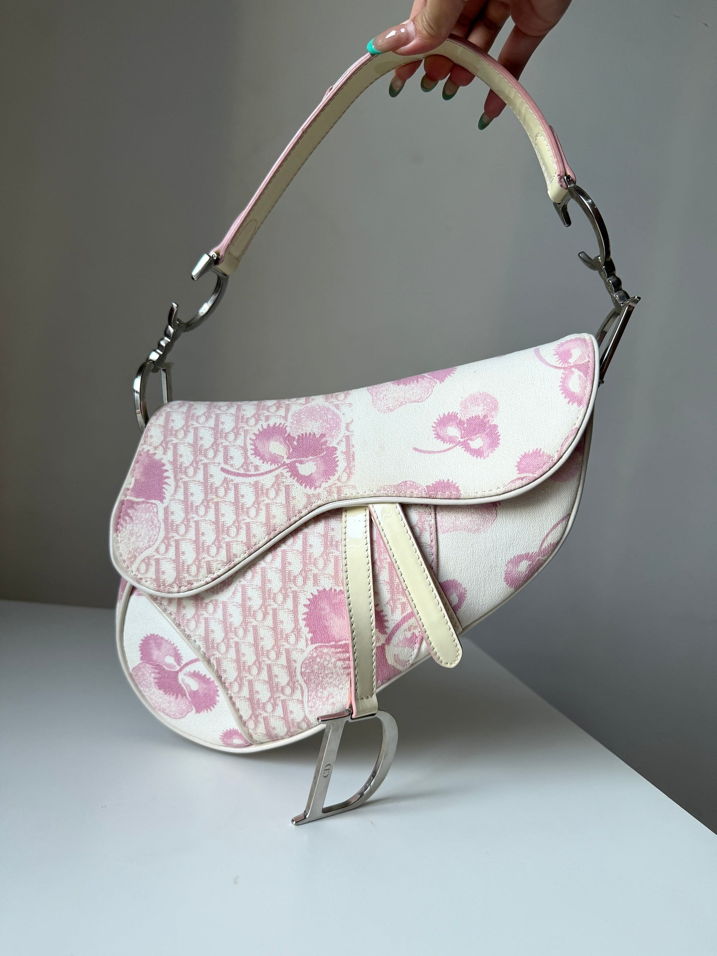 AVAILABLE | Christian Dior Cherry Blossom Saddle Bag – Pink
