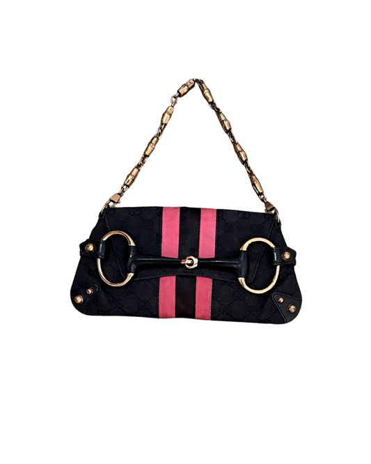Available | Gucci Blackpink Colorway Bamboo Horsebit Clutch