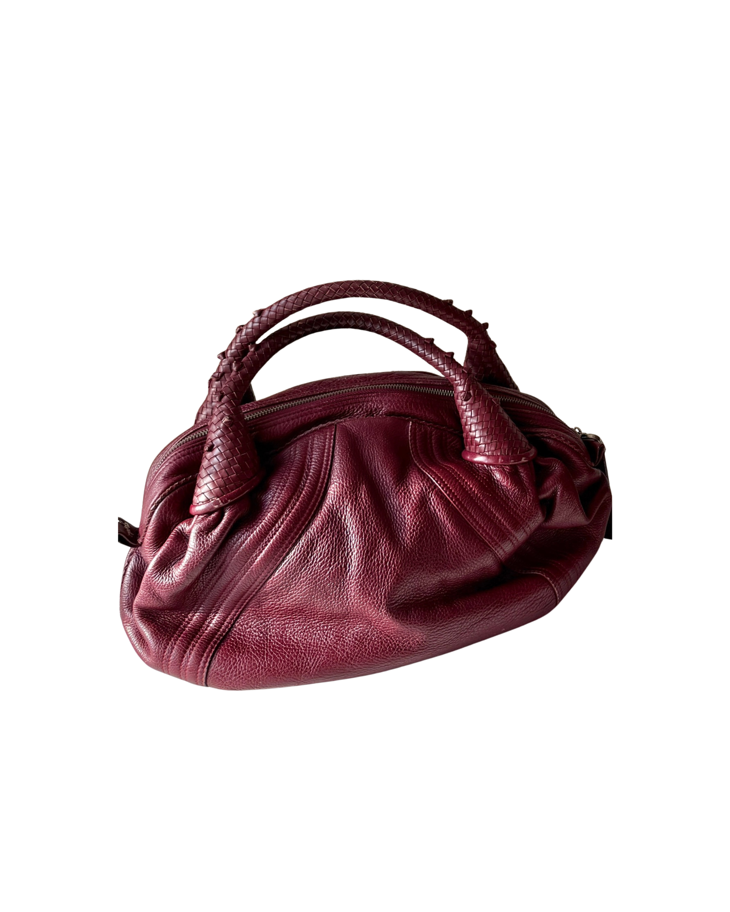 Fendi Burgundy Leather Spy Mini Hobo Bag