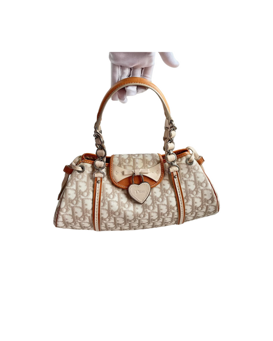Christian Dior Romantique Trotter Flap Bag Brown