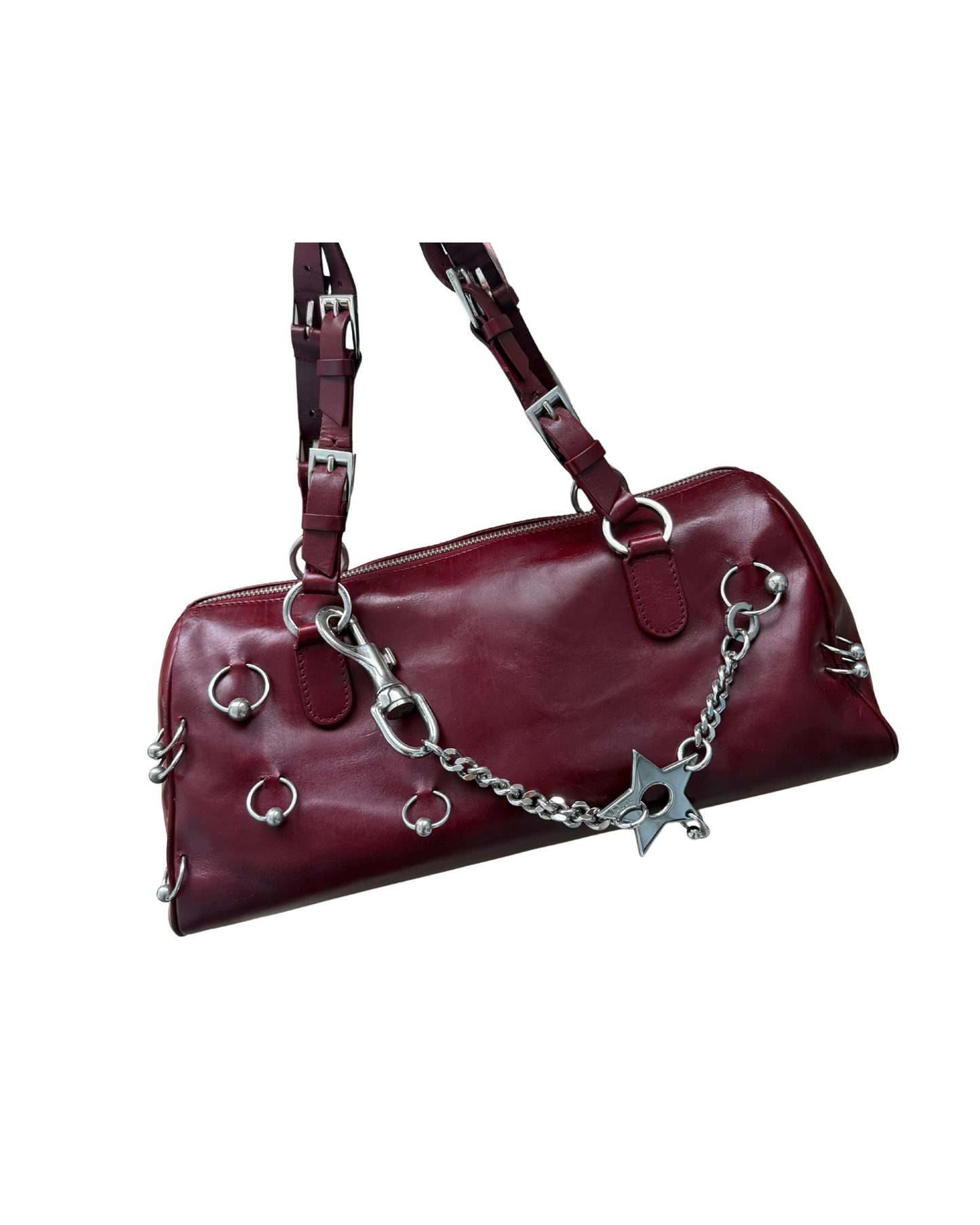 Available | Christian Dior Burgundy Hardcore Piercing Handbag