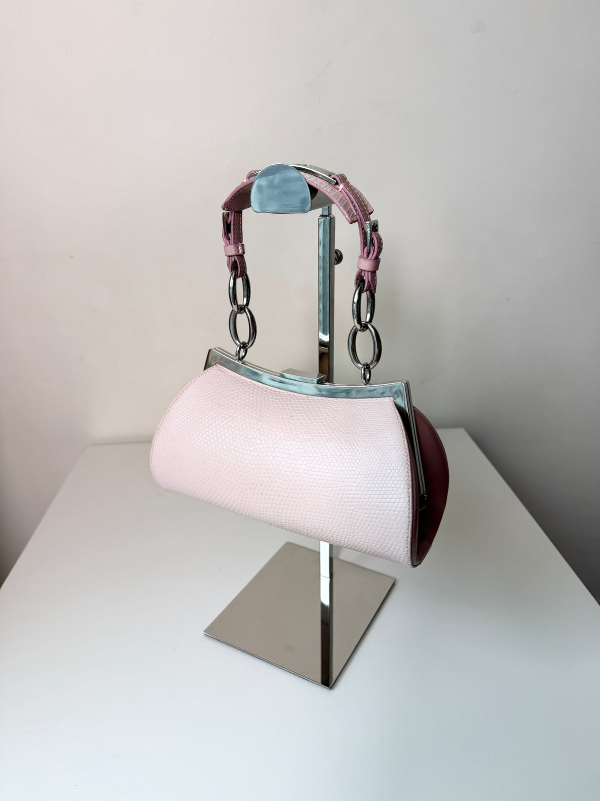 AVAILABLE | Christian Dior Diva Pink Phyton Handbag