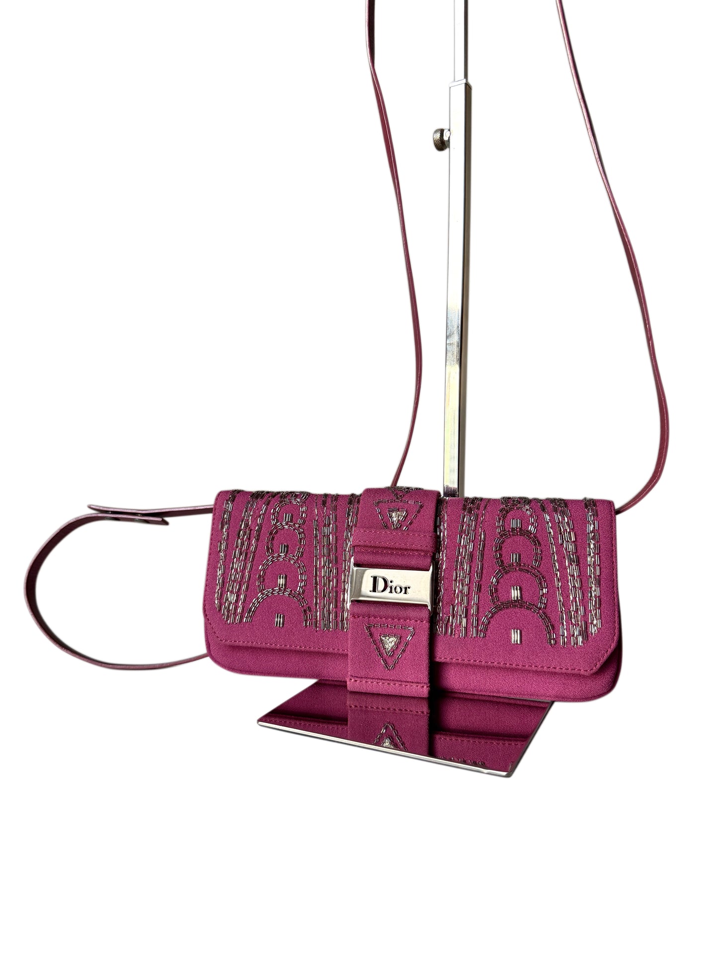 AVAILABLE | Christian Dior Limited Edition Embroidered Two-Way Clutch – Pink