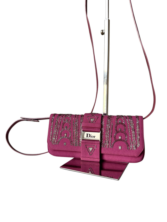 AVAILABLE | Christian Dior Limited Edition Embroidered Two-Way Clutch – Pink