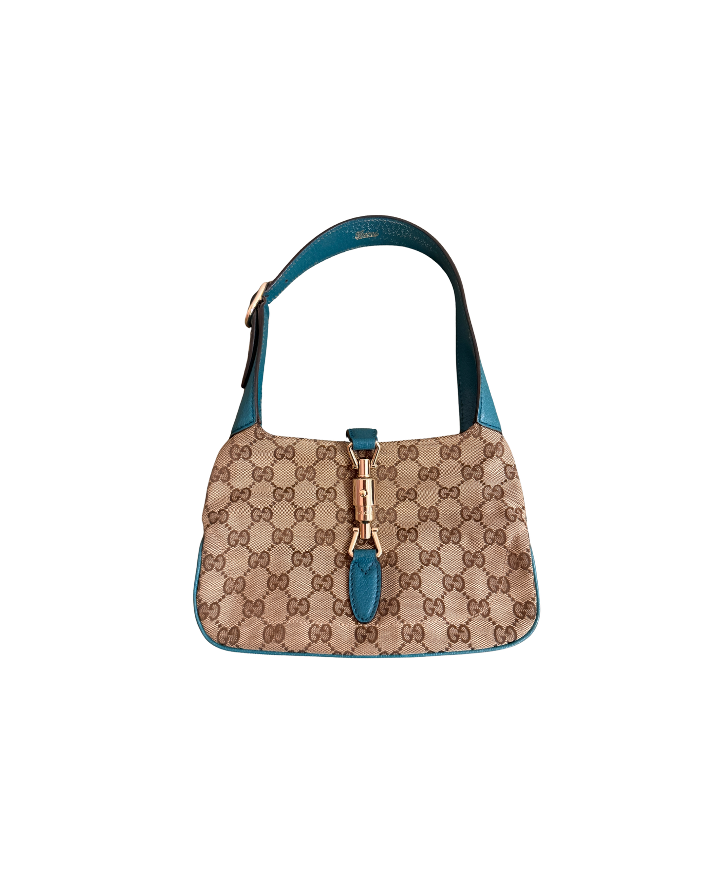 Gucci Monogram in Teal Blue Mini Jackie Bag