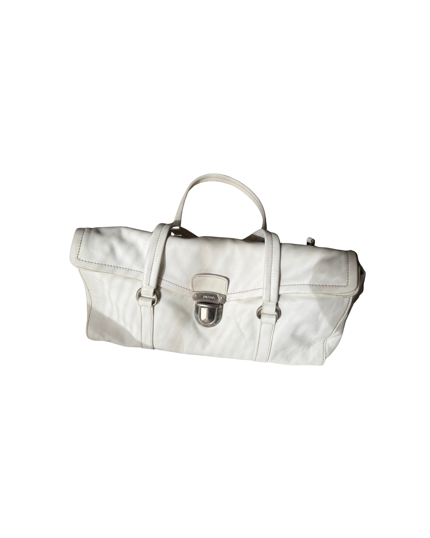 Prada White Vitello Handbag