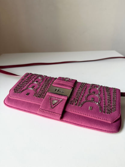AVAILABLE | Christian Dior Limited Edition Embroidered Two-Way Clutch – Pink