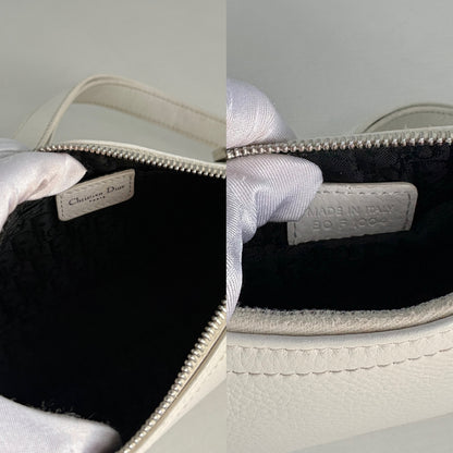 Christian Dior D-Charm White Leather Pochette