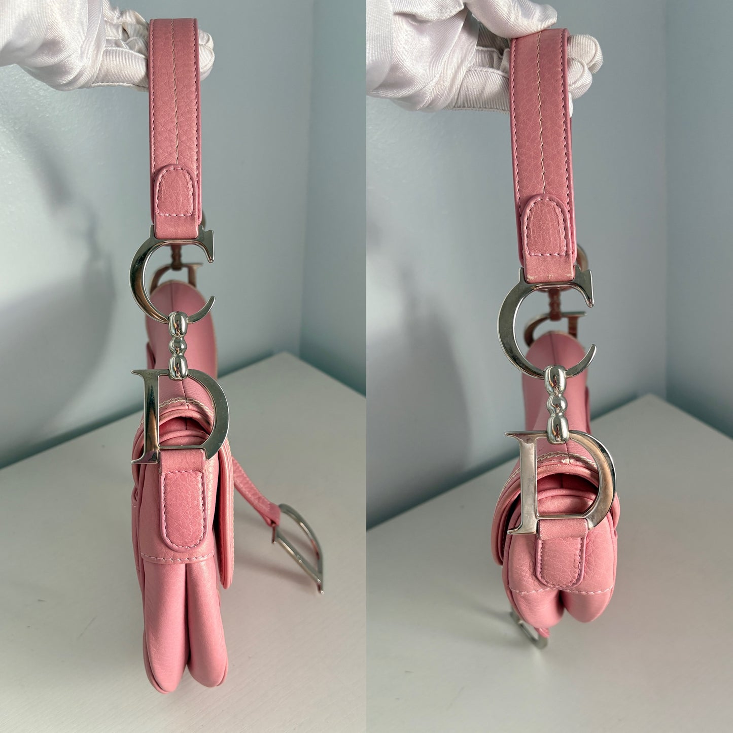 Christian Dior Sakura Pink Saddle Leather
