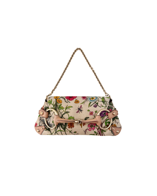 Available | Gucci Floral Mini Horsebit Clutch