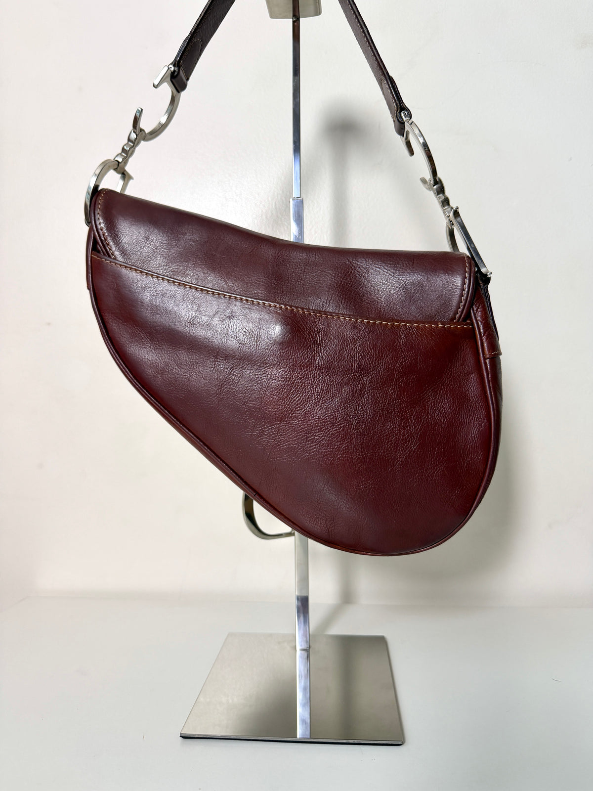 AVAILABLE | Christian Dior Brown Embroidered Floral Saddle Bag
