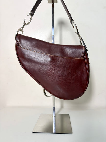 AVAILABLE | Christian Dior Brown Embroidered Floral Saddle Bag