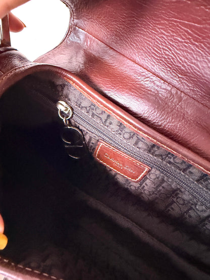 AVAILABLE | Christian Dior Brown Embroidered Floral Saddle Bag