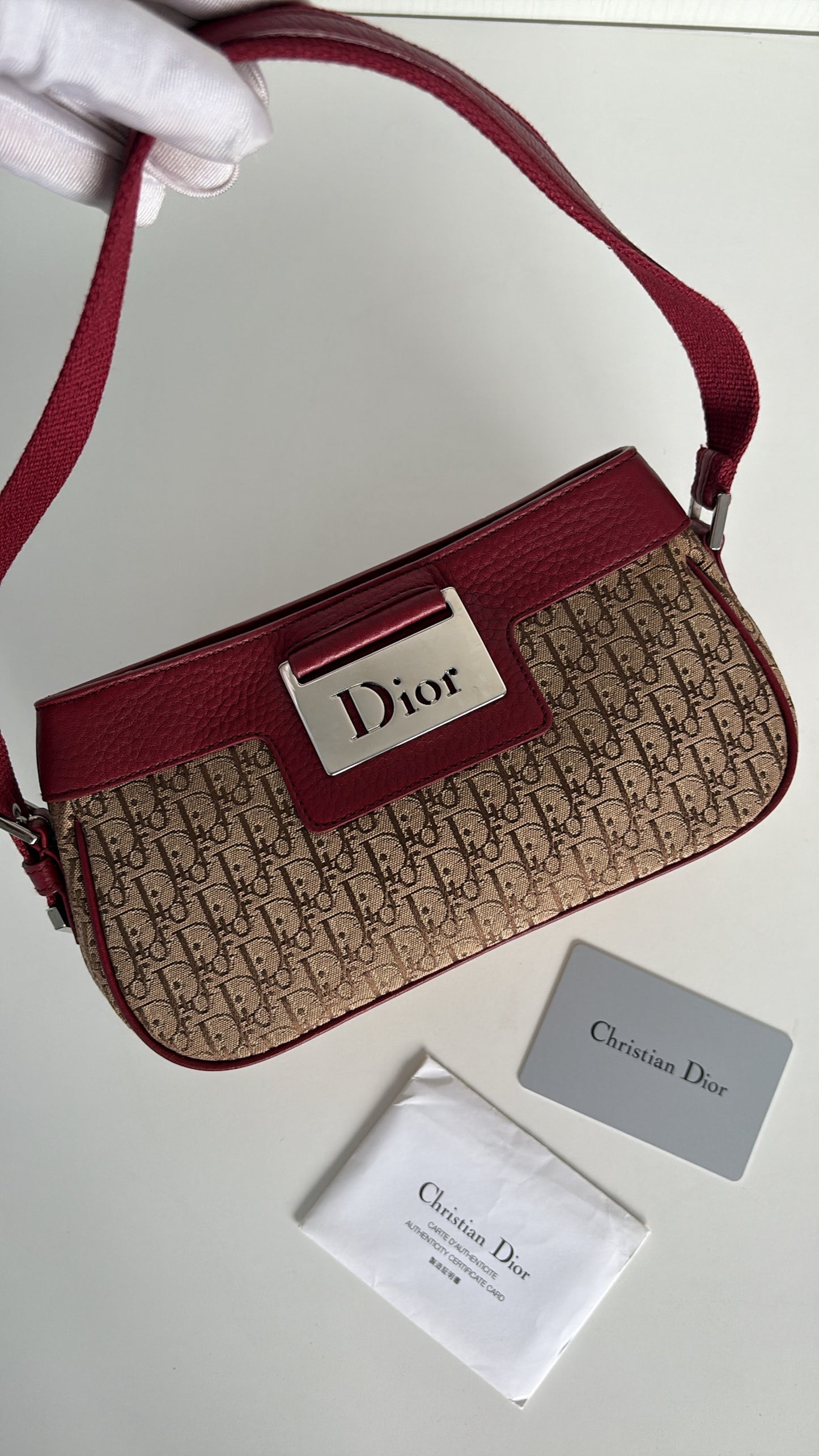 Christian Dior Streetchic Burgundy Shoulder Bag