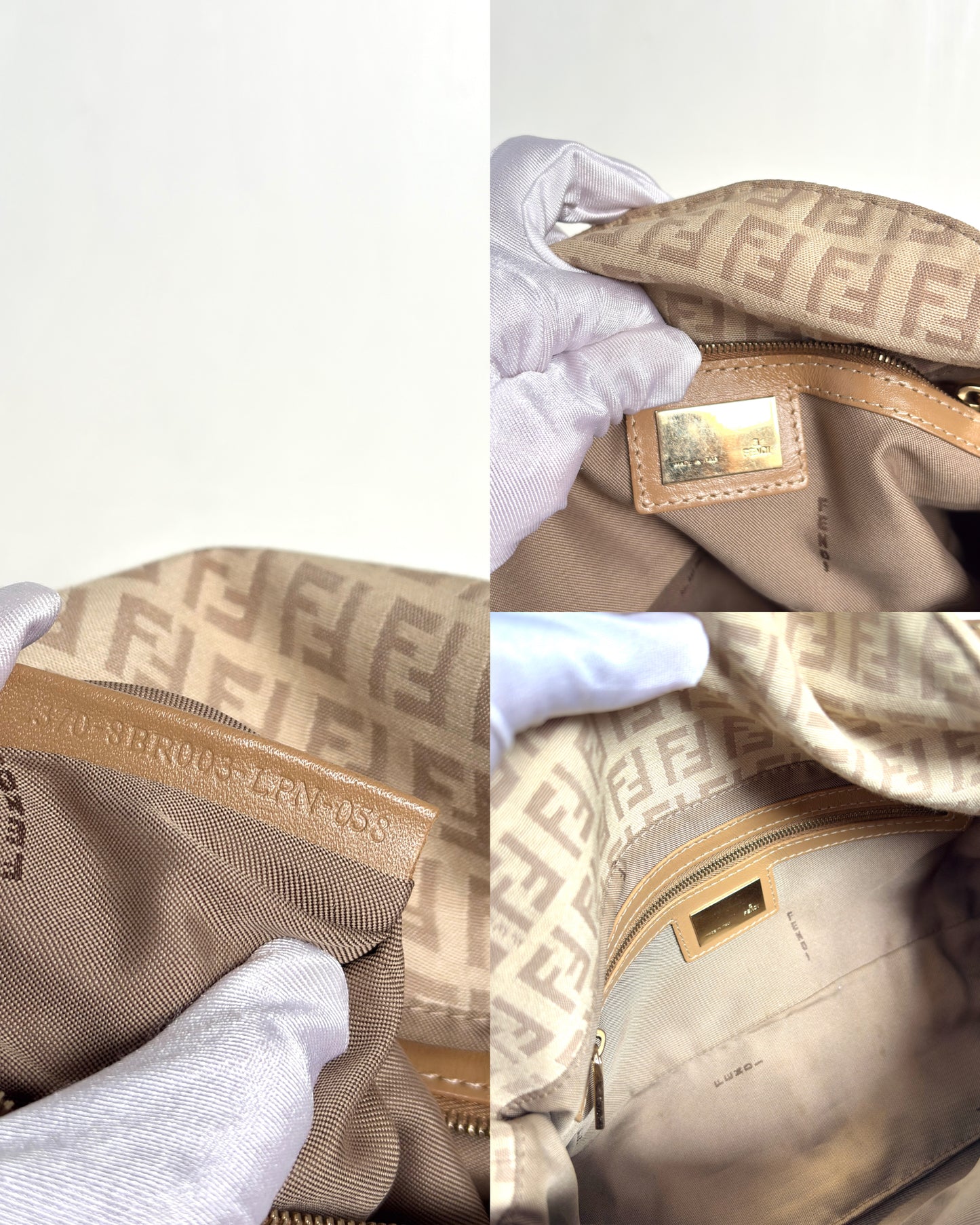 Available | FENDI Zucchino Double Flap Baguette