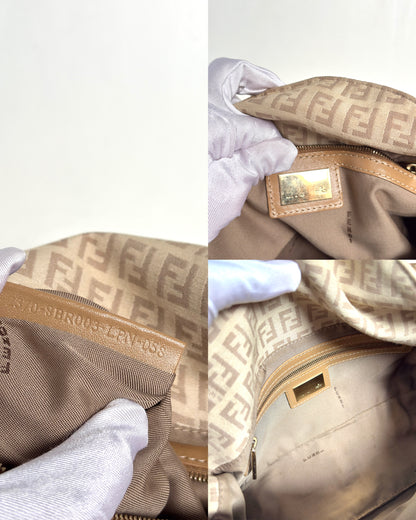 Available | FENDI Zucchino Double Flap Baguette
