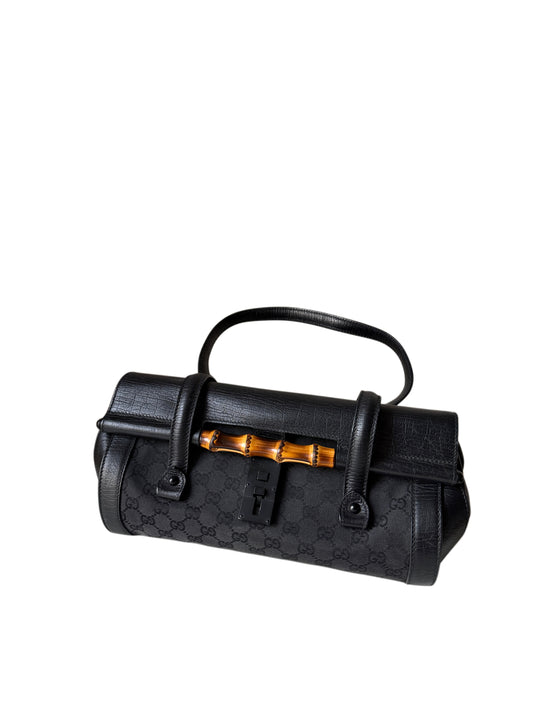 AVAILABLE | Gucci GG Canvas Bamboo Bullet Medium – Black