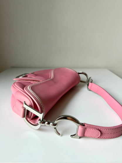 AVAILABLE | Christian Dior Leather Saddle Bag – Pink