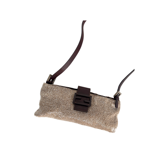 FENDI Champagne Beaded Sling