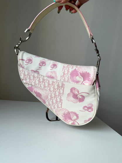 AVAILABLE | Christian Dior Cherry Blossom Saddle Bag – Pink