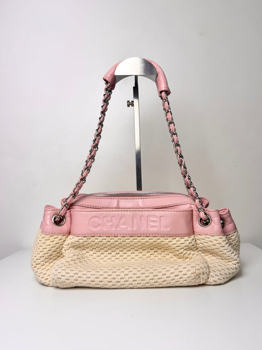 Chanel LAX Accordion Shoulder Bag – Pink & Cream Woven