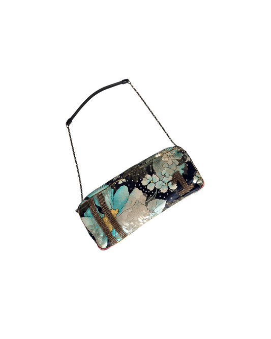 Available | Christian Dior FW01 Embellished No.1 Floral Jacquard Shoulder Bag – Multicolor