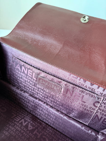 AVAILABLE | Chanel Double Pocket Satchel – Burgundy