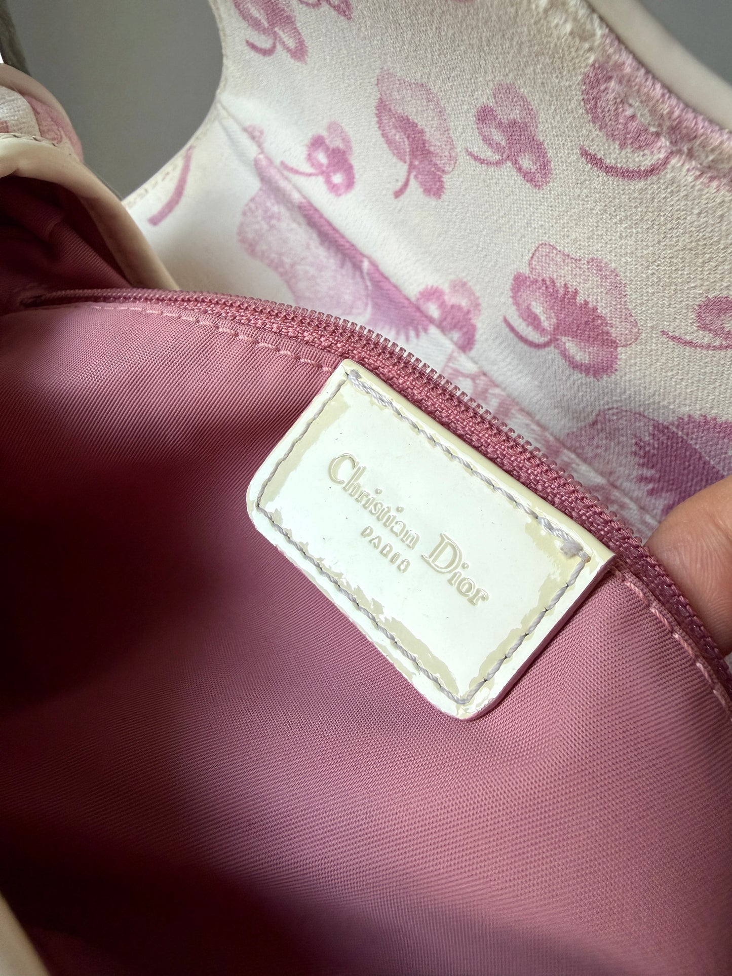 AVAILABLE | Christian Dior Cherry Blossom Saddle Bag – Pink