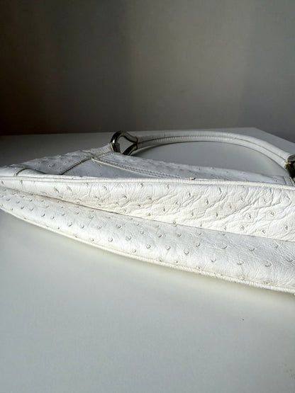 AVAILABLE | Prada Ostrich Swing Handbag 2003  – White