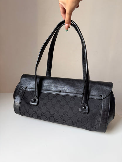 AVAILABLE | Gucci GG Canvas Bamboo Bullet Medium – Black