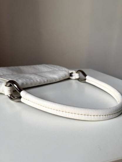 AVAILABLE | Prada Ostrich Swing Handbag 2003  – White