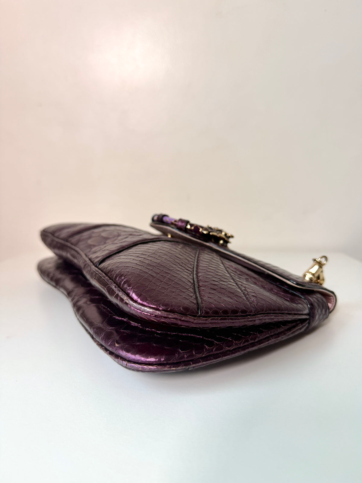 AVAILABLE | Gucci F/W 2004 Phyton Dragon Horsebit by Tom Ford – Purple