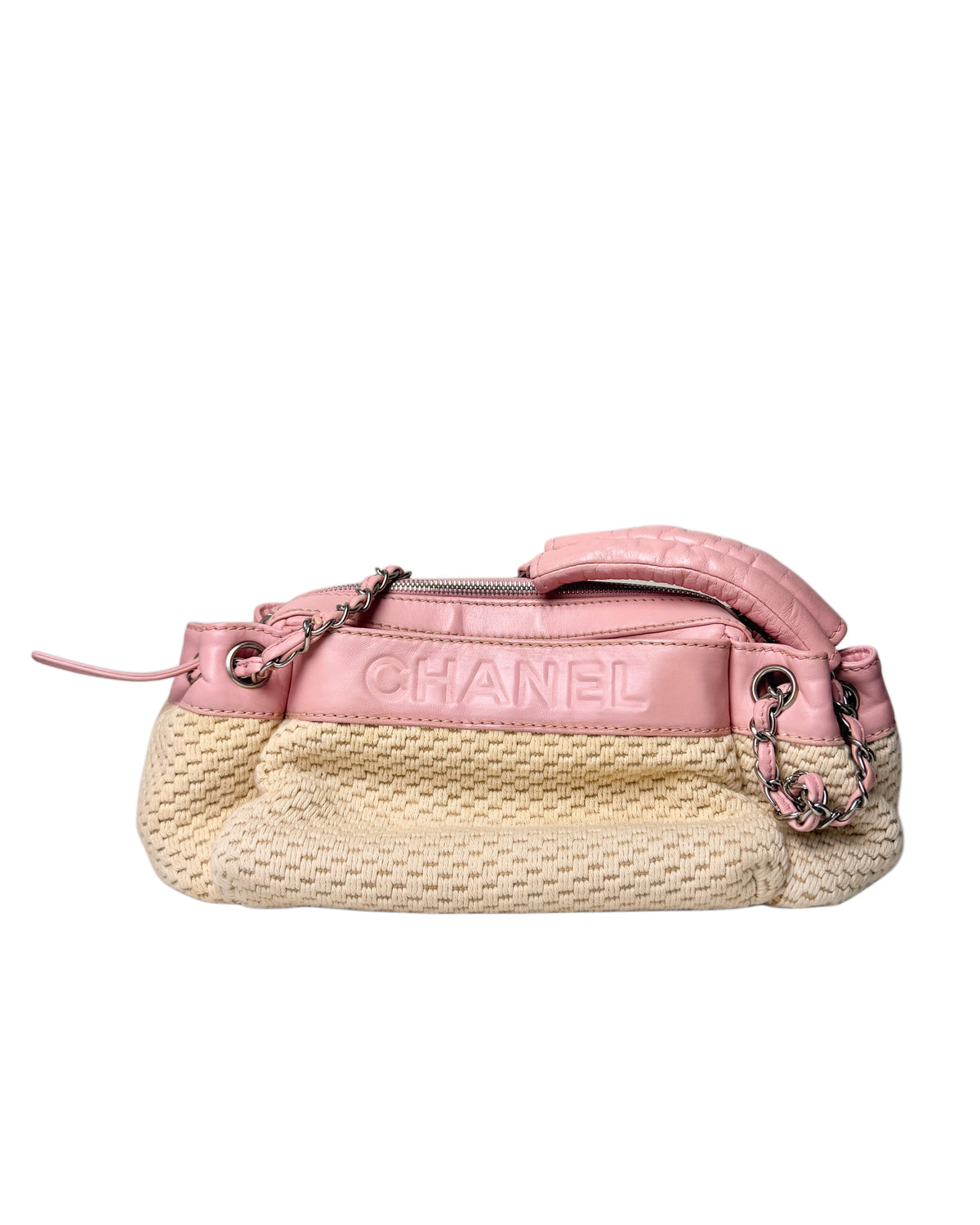 Chanel LAX Accordion Shoulder Bag – Pink & Cream Woven