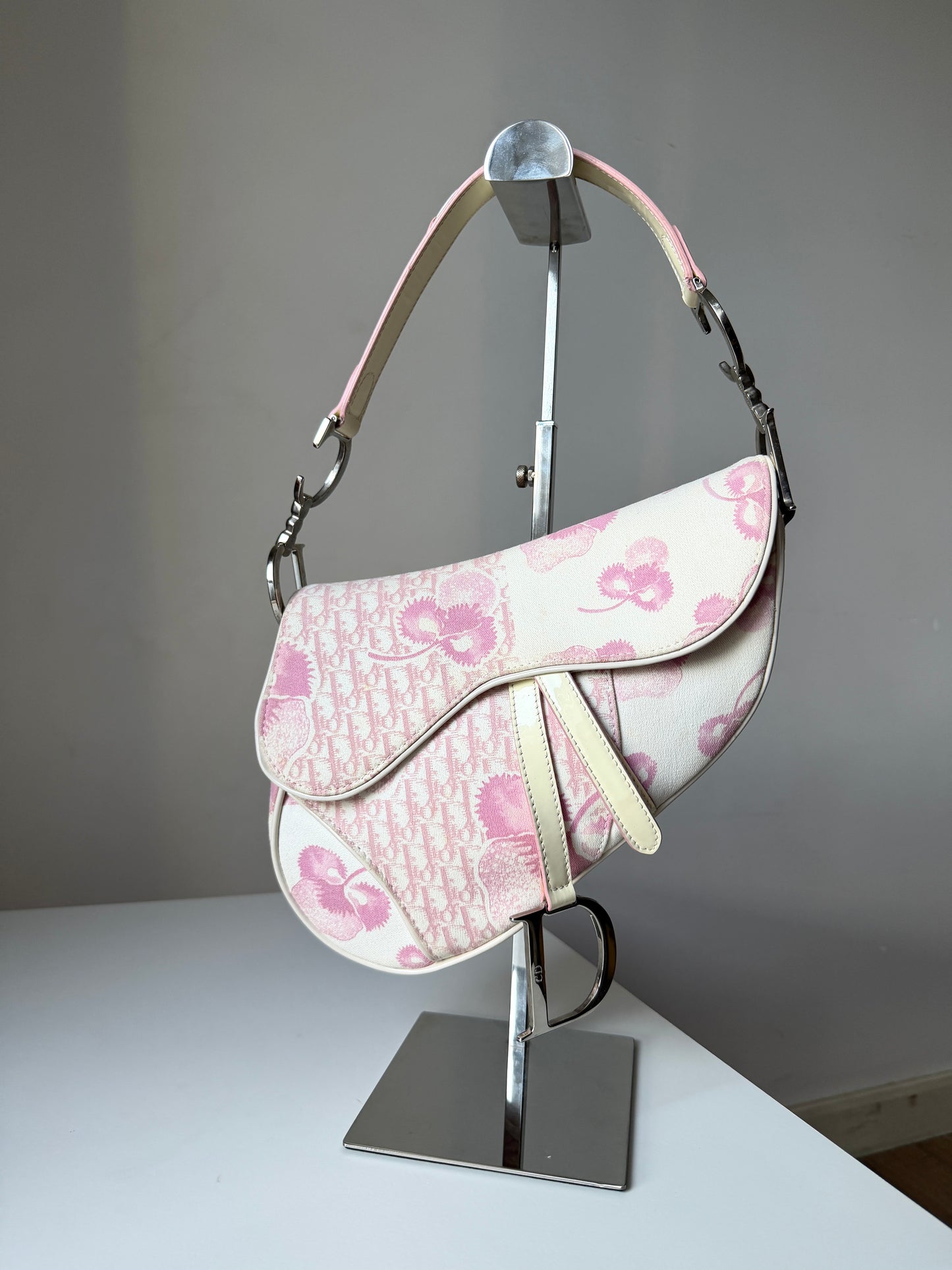 AVAILABLE | Christian Dior Cherry Blossom Saddle Bag – Pink