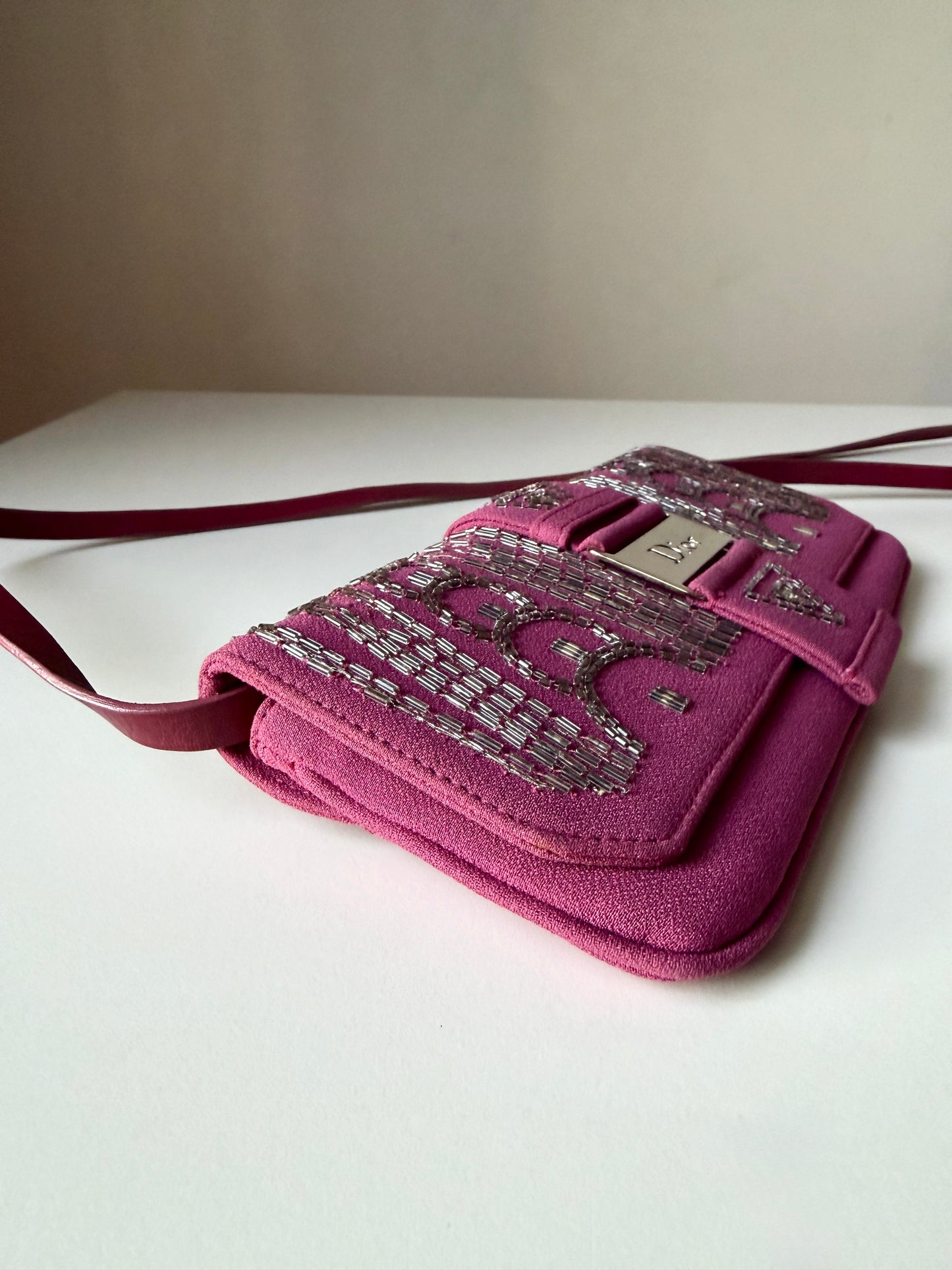 AVAILABLE | Christian Dior Limited Edition Embroidered Two-Way Clutch – Pink