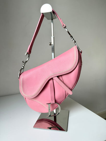 AVAILABLE | Christian Dior Leather Saddle Bag – Pink