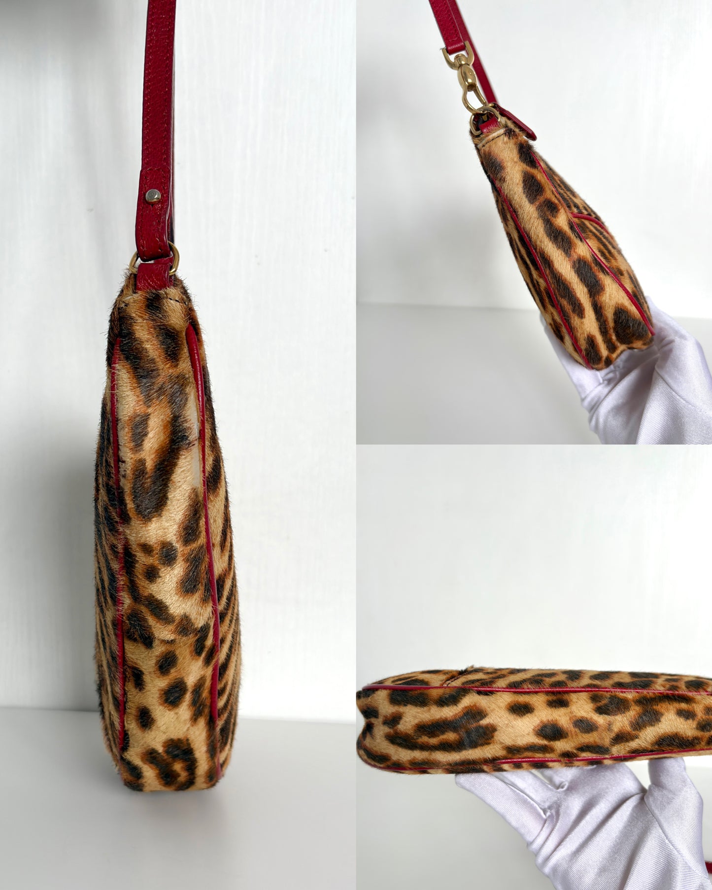 Available | Christian Dior Leopard Pony Hair Mini Saddle Bag