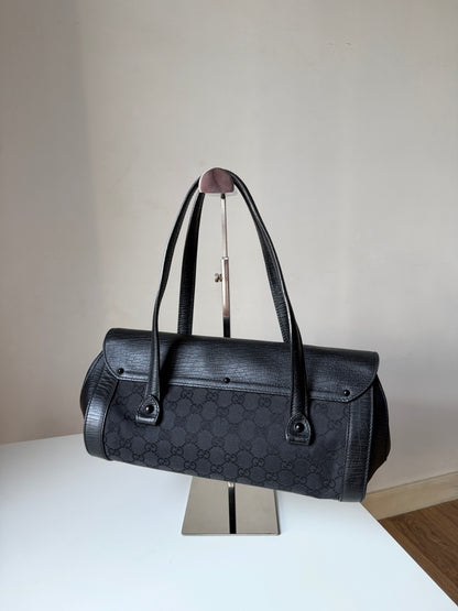 AVAILABLE | Gucci GG Canvas Bamboo Bullet Medium – Black