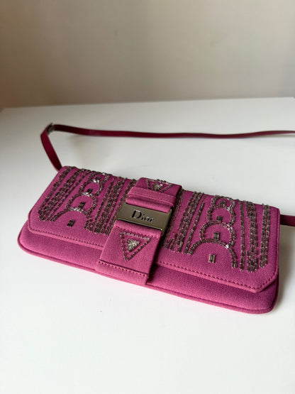 AVAILABLE | Christian Dior Limited Edition Embroidered Two-Way Clutch – Pink