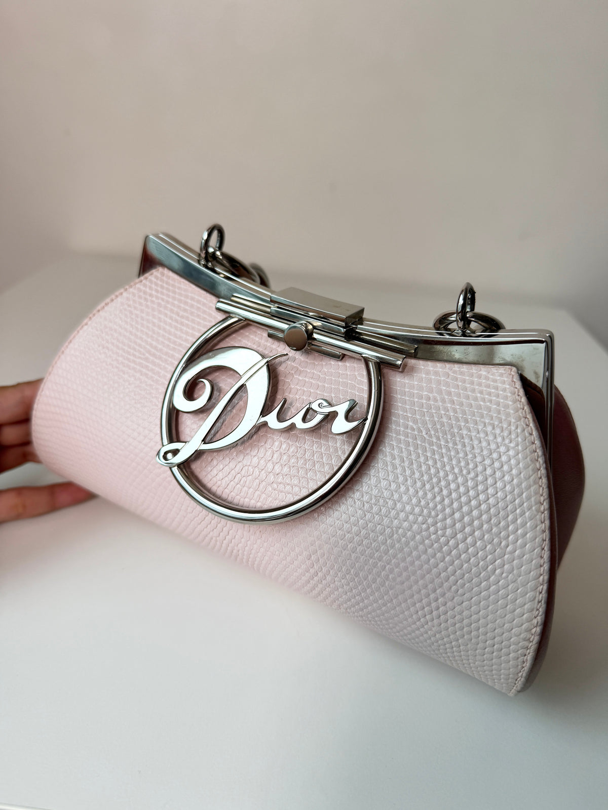 AVAILABLE | Christian Dior Diva Pink Phyton Handbag