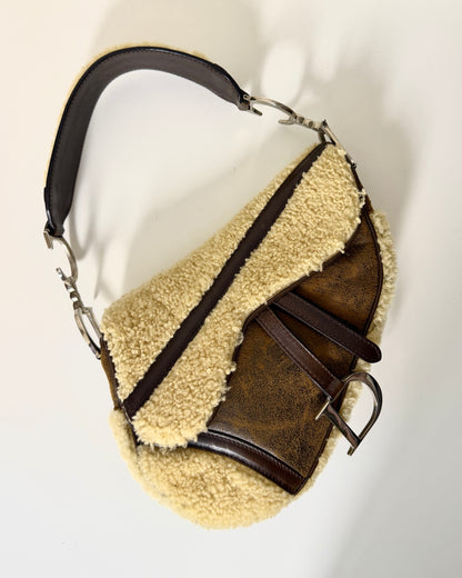 AVAILABLE | Christian Dior Sherpa Flight Saddle Bag – Brown