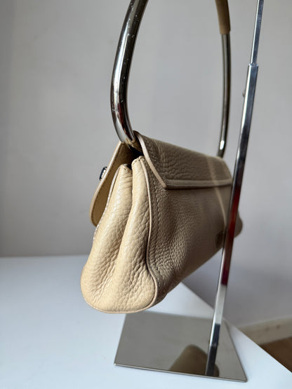 AVAILABLE | Prada Vitello Daino Ricamo Swing Bag – Beige