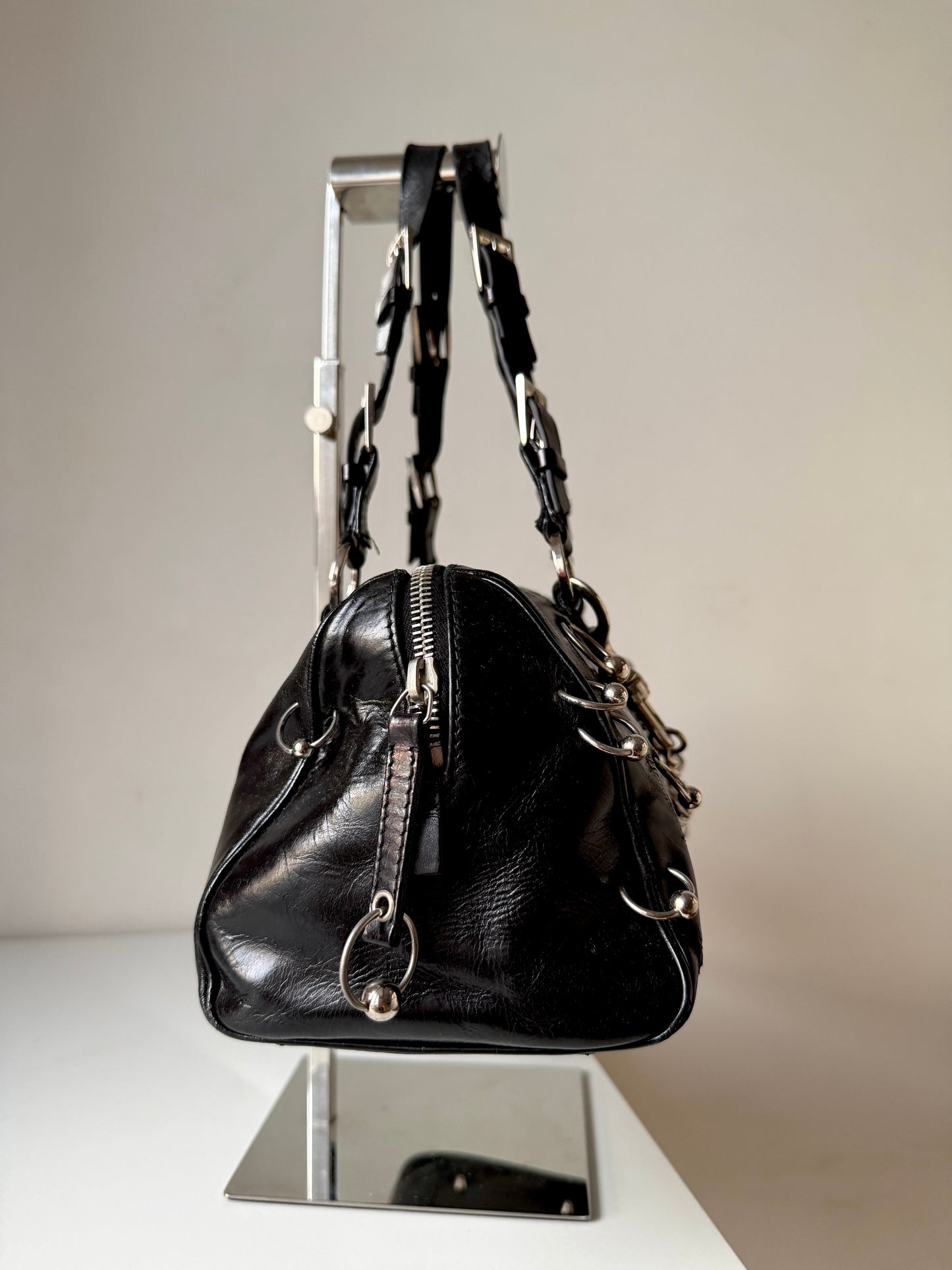 AVAILABLE | Christian Dior Hardcore Pierced Boston Bag – Black